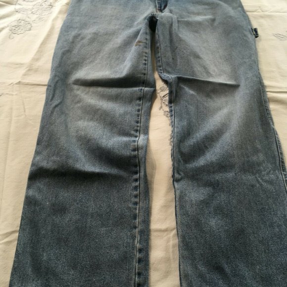 #59 Reliq Industries Denim Blue Wash Jeans Straight Hem High Rise Men's Size 36 - Picture 2 of 11